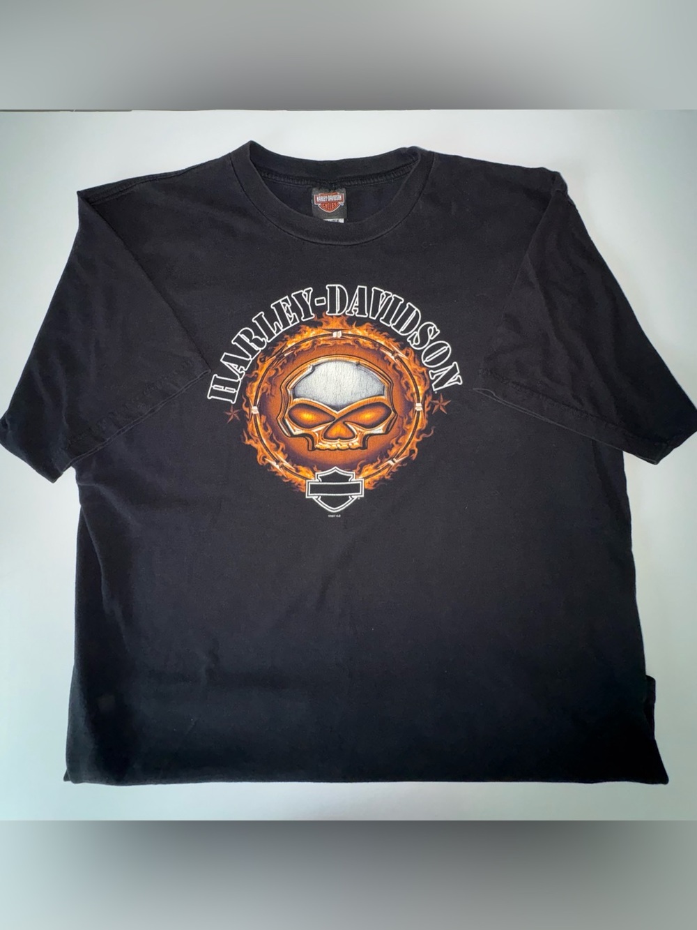 Harley Davidson Kuwait Skull Graphic Tee 2XL Vintage Distressed Black